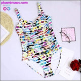Plus Minus Co Women Sexy Plus Size One Piece Retro Swimwear, view 5