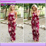 Plus Minus Co Super Comfy Floral Jumpsuit Fashion Trend Sling Print Loose, view 3