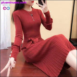 Plus Minus Co Women Sweater Dress Long Female Temperament Dress 2019 New, view 3