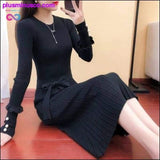 Plus Minus Co Women Sweater Dress Long Female Temperament Dress 2019 New, view 4