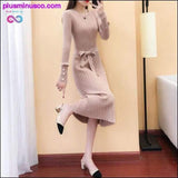 Plus Minus Co Women Sweater Dress Long Female Temperament Dress 2019 New, view 5