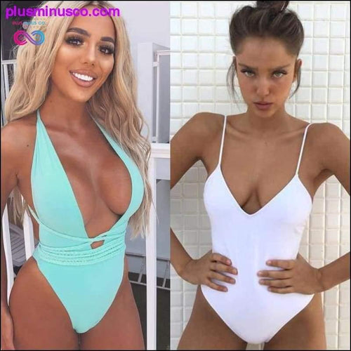 Plus Minus Co Women Swimwear Sexy high cut one piece Backless
