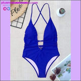 Plus Minus Co Women Swimwear Sexy high cut one piece Backless, view 3