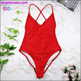 Plus Minus Co Women Swimwear Sexy high cut one piece Backless, view 4