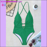 Plus Minus Co Women Swimwear Sexy high cut one piece Backless, view 5