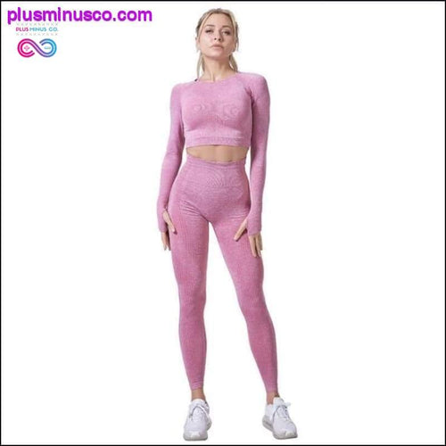 Plus Minus Co Women Vital Seamless Yoga Set Gym Clothing Fitness