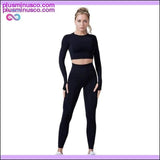 Plus Minus Co Women Vital Seamless Yoga Set Gym Clothing Fitness, view 5