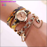 Plus Minus Co Women Watches 2019 Relogio Feminino PU Leather Rhinestone, view 2