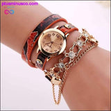 Plus Minus Co Women Watches 2019 Relogio Feminino PU Leather Rhinestone, view 4