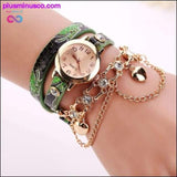 Plus Minus Co Women Watches 2019 Relogio Feminino PU Leather Rhinestone, view 6