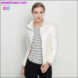 Plus Minus Co Ultra Light White Duck Down Jacket Slim Women Winter Puffer, view 3