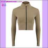 Plus Minus Co Women Zipper Workout Tops Long Sleeve Sweatshirt Sport coat, view 2