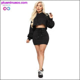Plus Minus Co Women's Casual Solid Color Hooded Skirt Set, view 3