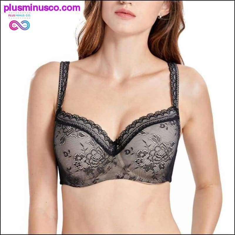 Plus Minus Co Women's Full Figure Lightly Padded Underwire Lace Balconette