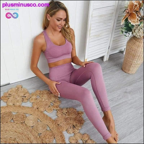 Plus Minus Co Women's Seamless Yoga Suit Sportswear Fitness Sport For