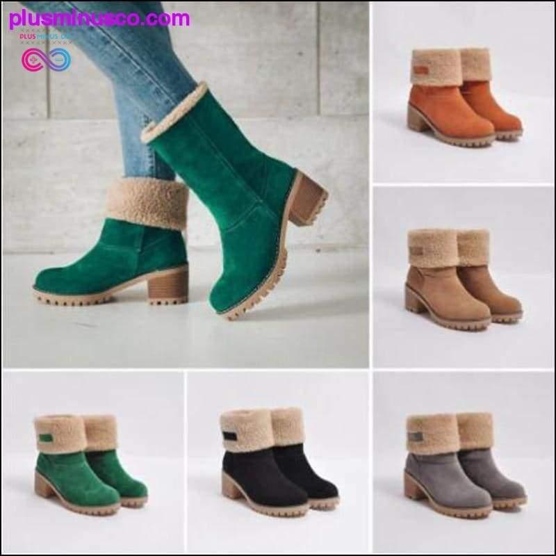Plus Minus Co Women's Shoes Snow boots Ladies Winter Flock Warm Boots