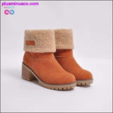 Plus Minus Co Women's Shoes Snow boots Ladies Winter Flock Warm Boots, view 2