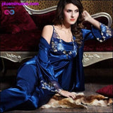 Plus Minus Co Silk Satin Pajama Set: Sexy Satin Silk Sleepwear, view 3