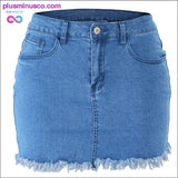 Plus Minus Co Women's Skirt Denim Skirt faldas jupe femme shein Women High, view 3