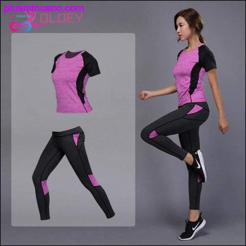 Plus Minus Co Women's Sportswear Yoga Set Fitness Gym Clothes Running