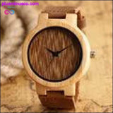 Plus Minus Co Wood Bamboo Genuine Leather Wrist Watch, view 4