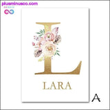 Plus Minus Co Woodland Animal Print Nursery Canvas Painting Custom Name, view 2
