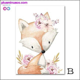 Plus Minus Co Woodland Animal Print Nursery Canvas Painting Custom Name, view 3