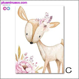 Plus Minus Co Woodland Animal Print Nursery Canvas Painting Custom Name, view 5