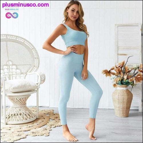 Plus Minus Co Stretchy Sportswears Sets High Waist Legging Sportswear