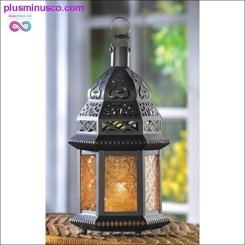 Plus Minus Co Yellow Glass Moroccan Lantern ll PlusMinusco.com