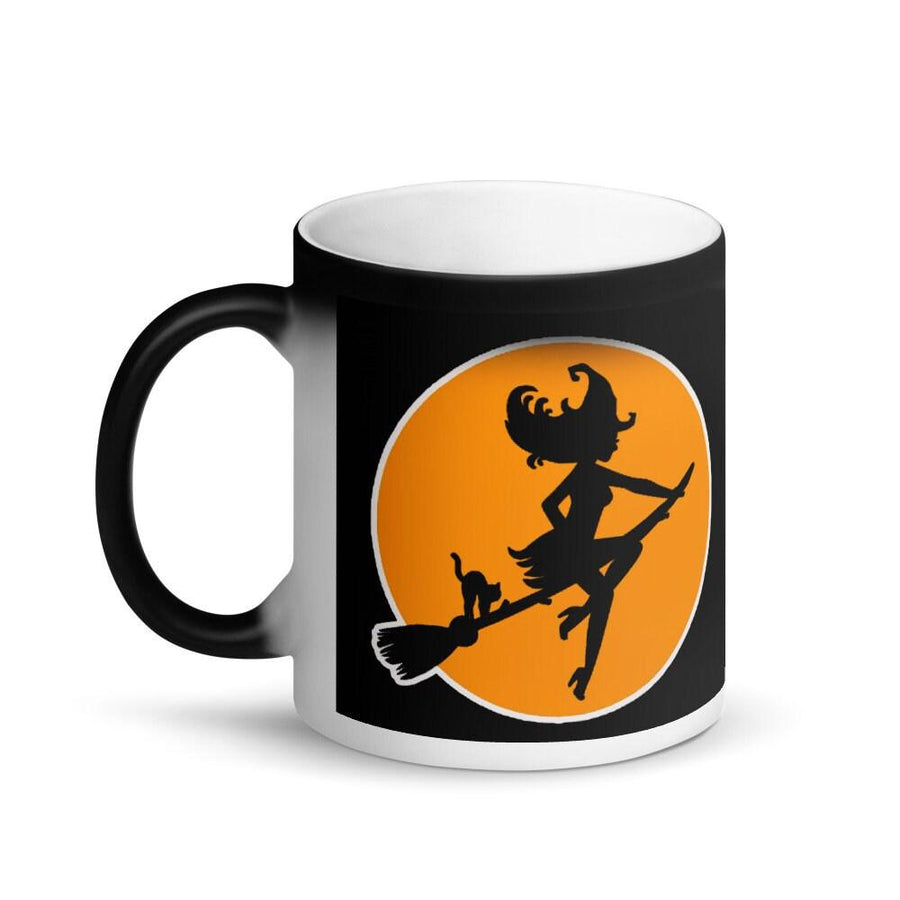 Plus Minus Co Yes i can drive stick Halloween Mug, Halloween Mug Gift, Halloween ideas, black halloween Mug || Matte Black Magic Mug