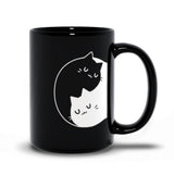 Plus Minus Co Yin Yang Black and white Cats Black Mugs  couple Gift Ideas, Yin Yang Bff, Bff Gift, Bff Couple Coffee, Crazy Cat Lovers Gift, Gift For Her, view 3