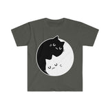Plus Minus Co Yin Yang Cats T-Shirts , Yin Yang Duality || Yin Yang Cats || Perfect Gift - S M L Xl - Ladies, Men Unisex || Bff Couple Gift Ideas,Cat Mom, view 3