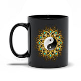 Plus Minus Co Yin Yang Mandala Black Mugs, Symbol Of Yin Yang,Mandala Art  Tribal Art, Harmony, Meditation, Seek Balance, Gift for Her, Gift for Him, view 4