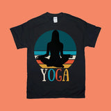 Plus Minus Co Yoga Girl | Retro Sunset T-Shirts, Yoga Gift Shirt, Namaste Shirt, Gift for Yogi, Yoga Lover Shirt, Meditation Shirt, Yoga Tee, Yoga T Shirt, view 2