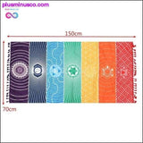 Plus Minus Co Yoga Mat Tapestry 7 Chakra Stripes Beach Towel, view 2