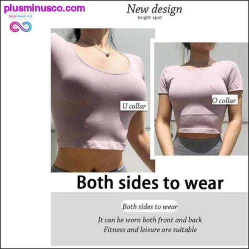 Plus Minus Co Yoga Top Seamless Cotton Short Sleeve yoga/Sport Tee Shirt