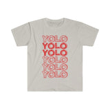 Plus Minus Co YOLO Red Design Classic T-Shirts YOLO You Only Live Once Funny Shirt, view 3