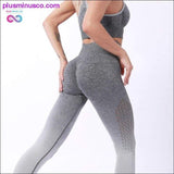 Plus Minus Co Women Sport Suit Fitness Female Yoga Set Ombre Push Up, view 3