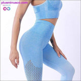 Plus Minus Co Women Sport Suit Fitness Female Yoga Set Ombre Push Up, view 5