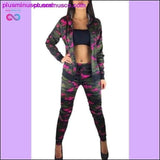 Plus Minus Co 2 Pieces Women Set Camouflage Training Suit Fitness Trousers, view 4