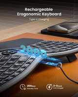 ProtoArc EK01 Plus Backlit Ergonomic Keyboard (UK Layout), view 4