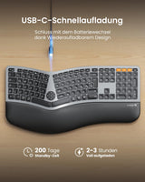ProtoArc EK01 Plus Backlit Ergonomic Keyboard (DE Layout), view 2