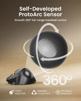 ProtoArc EM02 Wireless Trackball Mouse, view 4