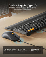 ProtoArc KM60 Tastiera e Mouse Wireless Combo (IT Layout), view 4