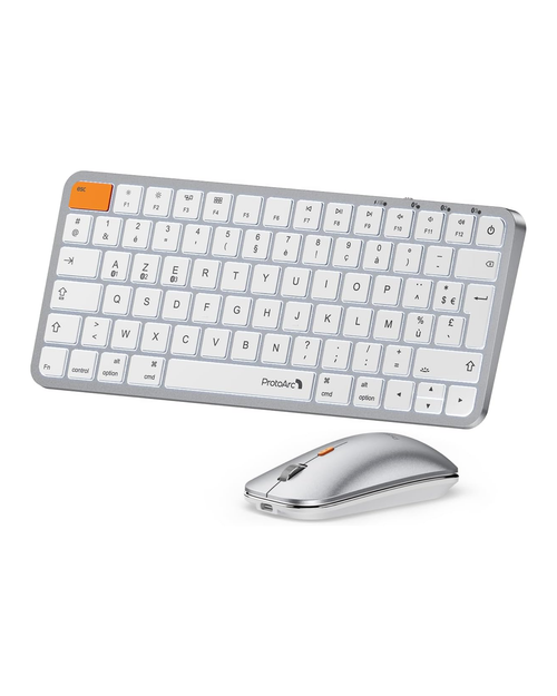 ProtoArc KM90-A Clavier Bluetooth Rétroéclairé et Souris pour Mac (FR Layout)