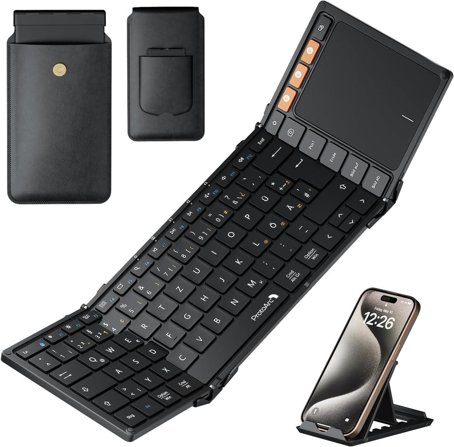 ProtoArc XK01 TP Foldable Keyboard with Touchpad (DE Layout)