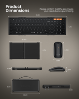 ProtoArc XKM01 Pro Foldable Keyboard & Mouse Combo, view 3