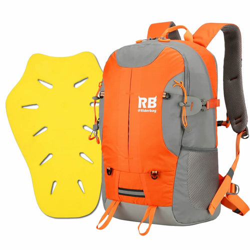 Riderbag Reflektor35 Motorcycle Backpack + CE2 Protector — Hi-Vis Orange