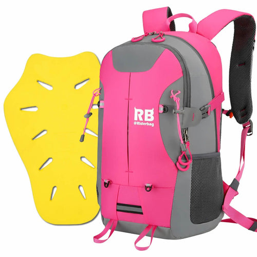 Riderbag Reflektor35 Motorcycle Backpack + CE2 Protector — Hi-Vis Pink